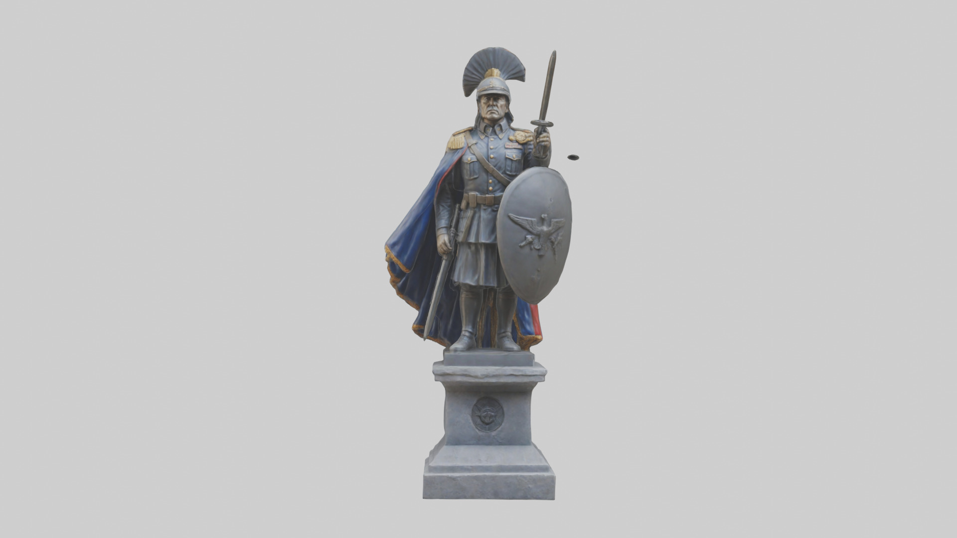 Glory of War Hero Statue model Low-poly 3D model_9