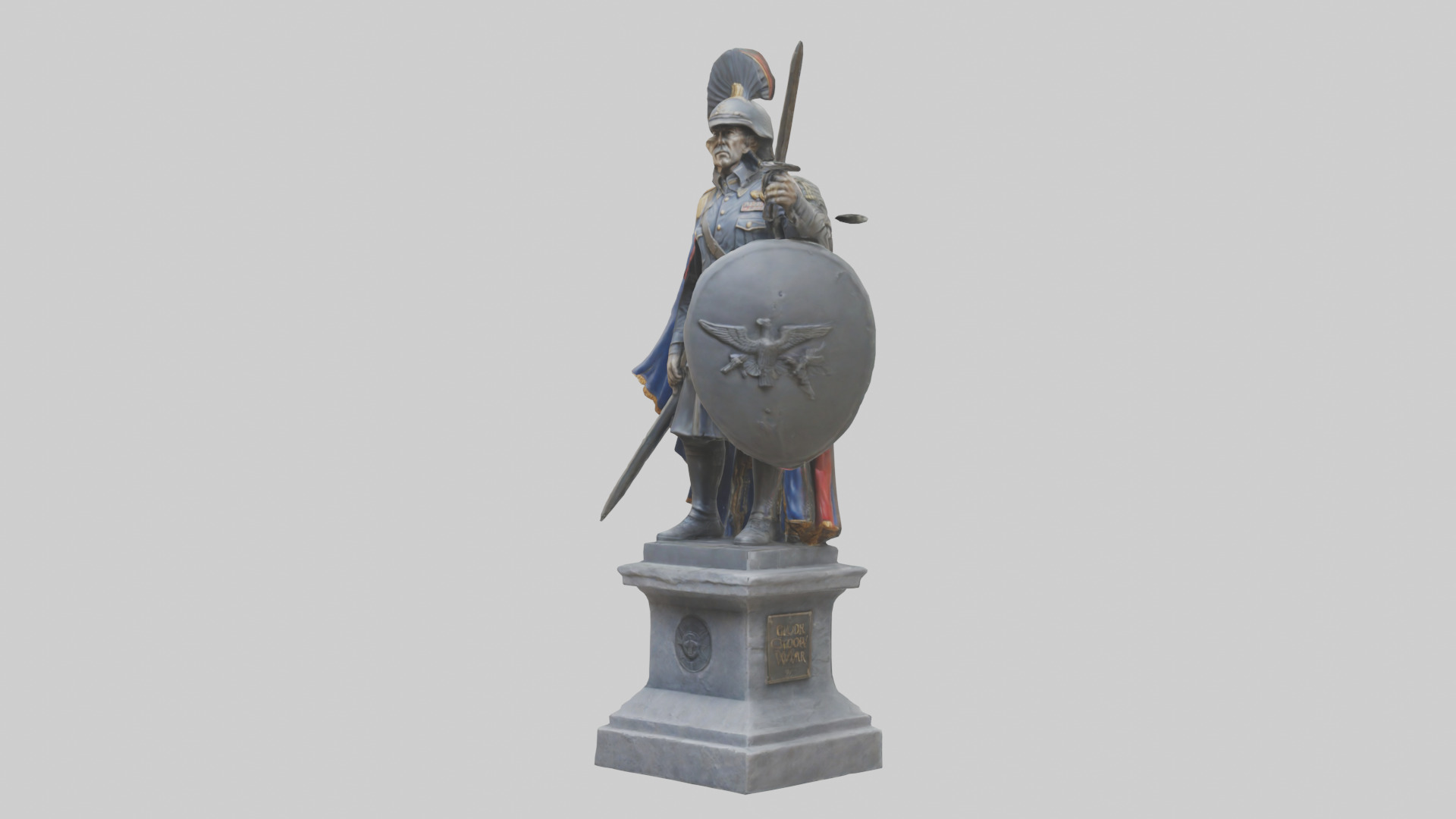 Glory of War Hero Statue model Low-poly 3D model_8
