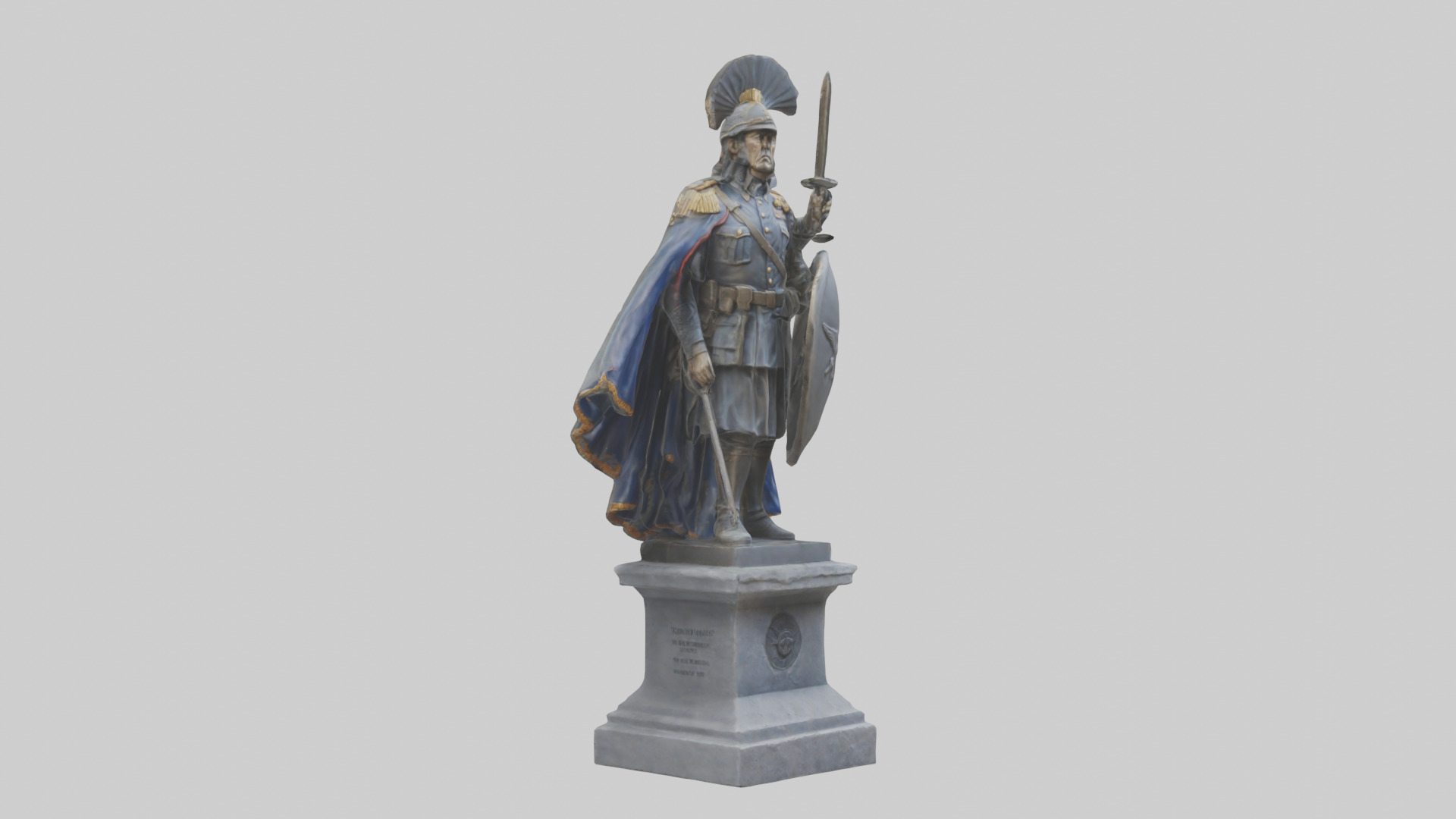 Glory of War Hero Statue model Low-poly 3D model_11