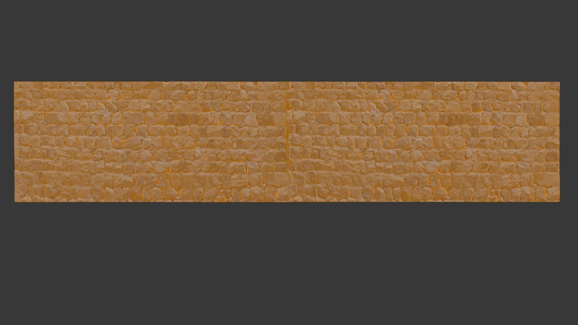 Realistic Stone Wall 3D Scanned PBR Texture Low-poly 3D model_2