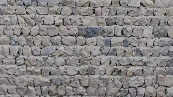 Realistic Stone Wall  3D Scanned PBR Texture