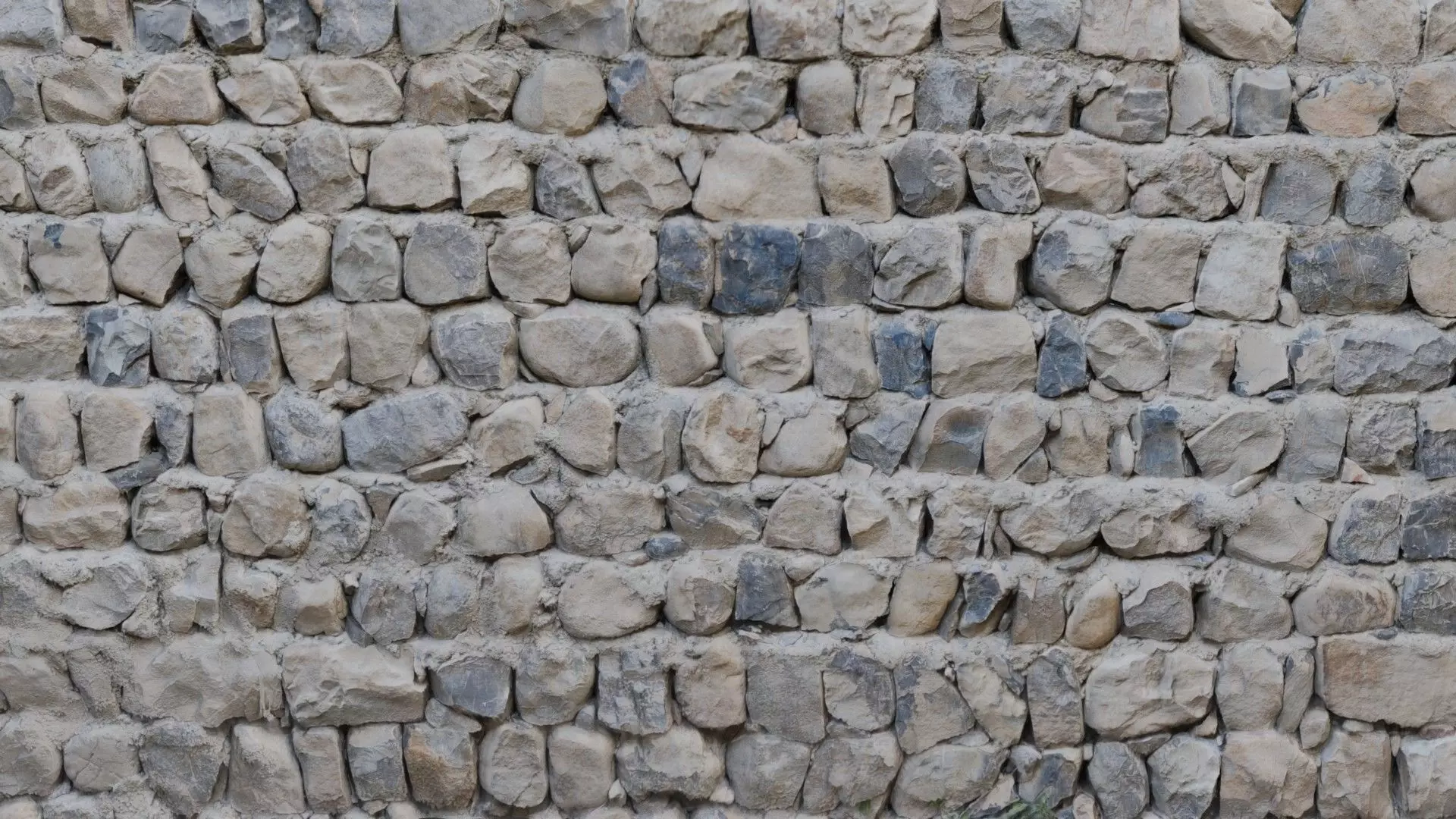Realistic Stone Wall 3D Scanned PBR Texture Low-poly 3D model_0
