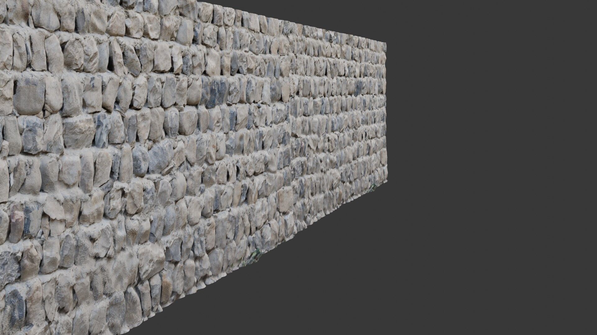 Realistic Stone Wall 3D Scanned PBR Texture Low-poly 3D model_5