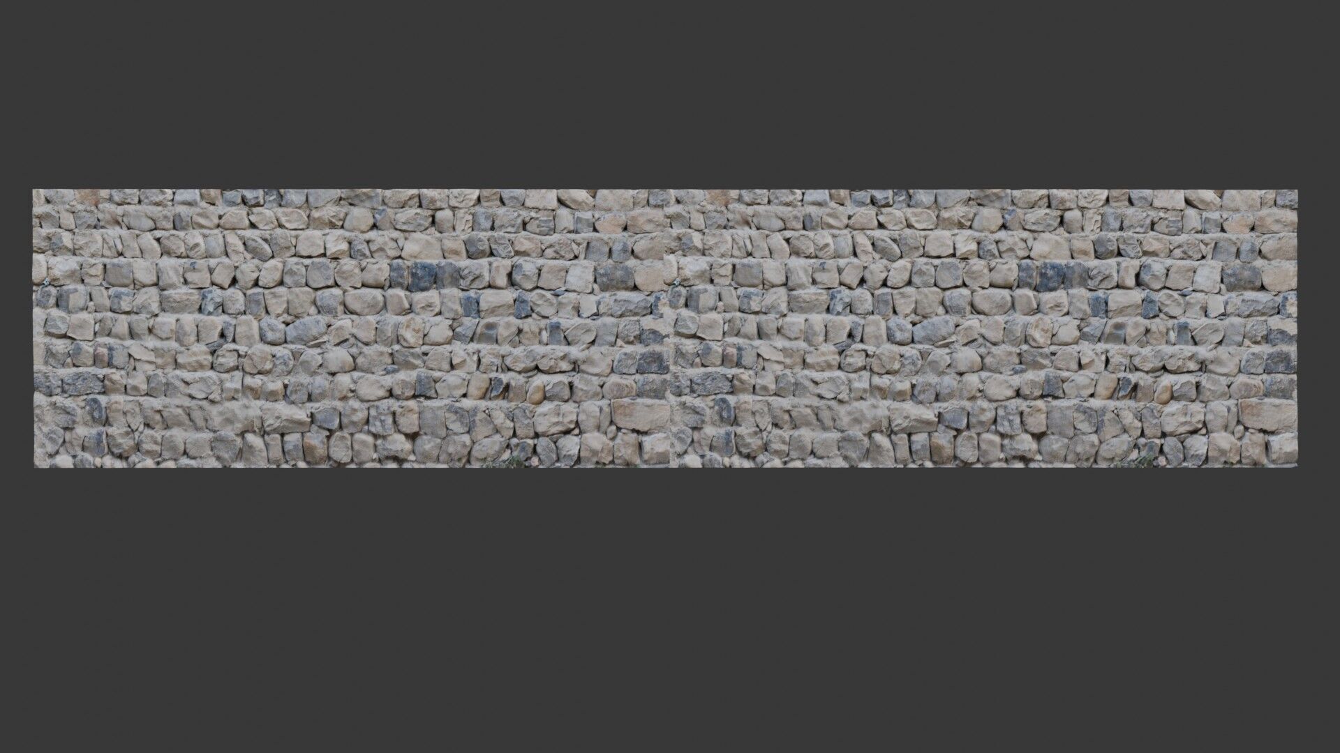 Realistic Stone Wall 3D Scanned PBR Texture Low-poly 3D model_1