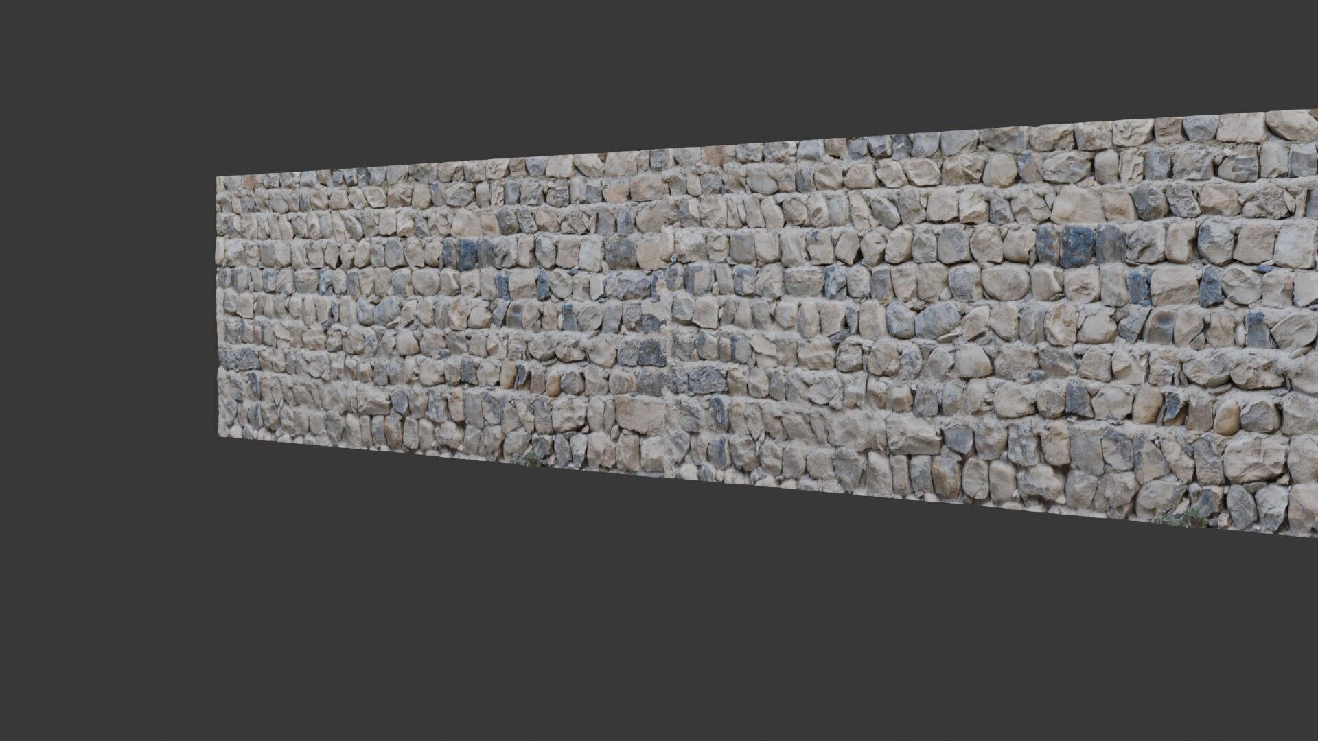 Realistic Stone Wall 3D Scanned PBR Texture Low-poly 3D model_3
