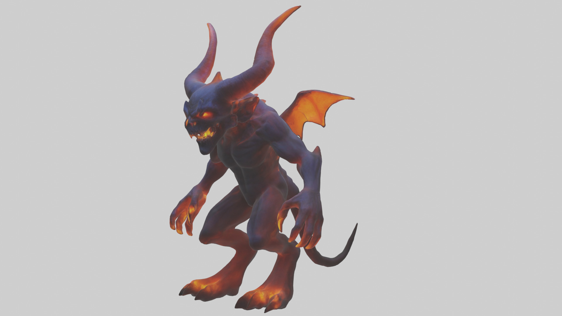 Glowing demon model Low-poly 3D model_8