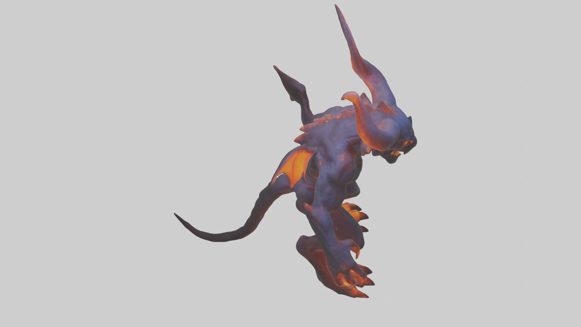 Glowing demon model Low-poly 3D model_18