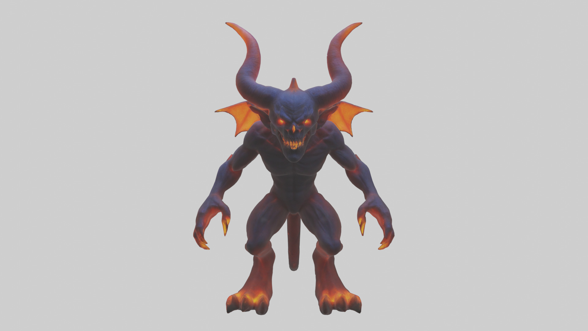 Glowing demon model Low-poly 3D model_9