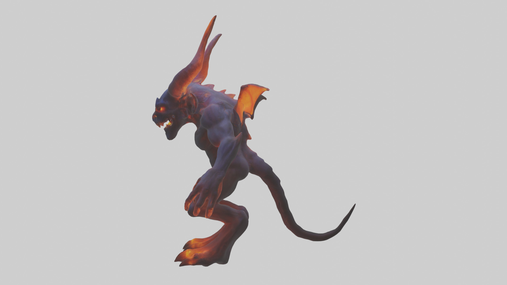 Glowing demon model Low-poly 3D model_12