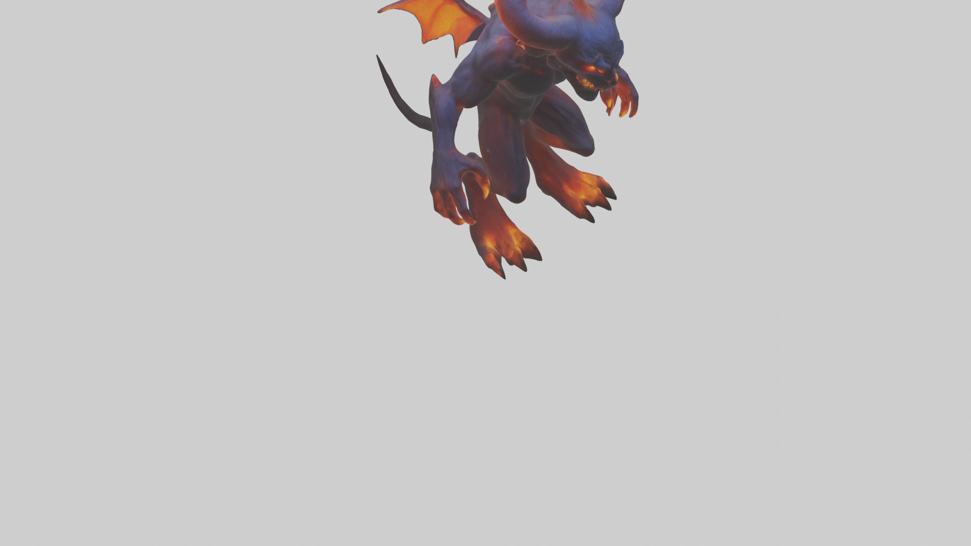Glowing demon model Low-poly 3D model_6