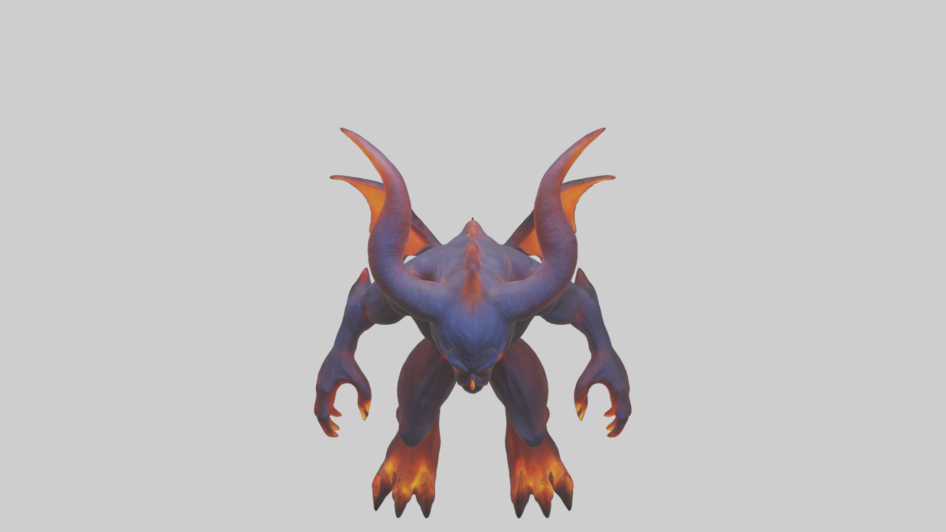 Glowing demon model Low-poly 3D model_16