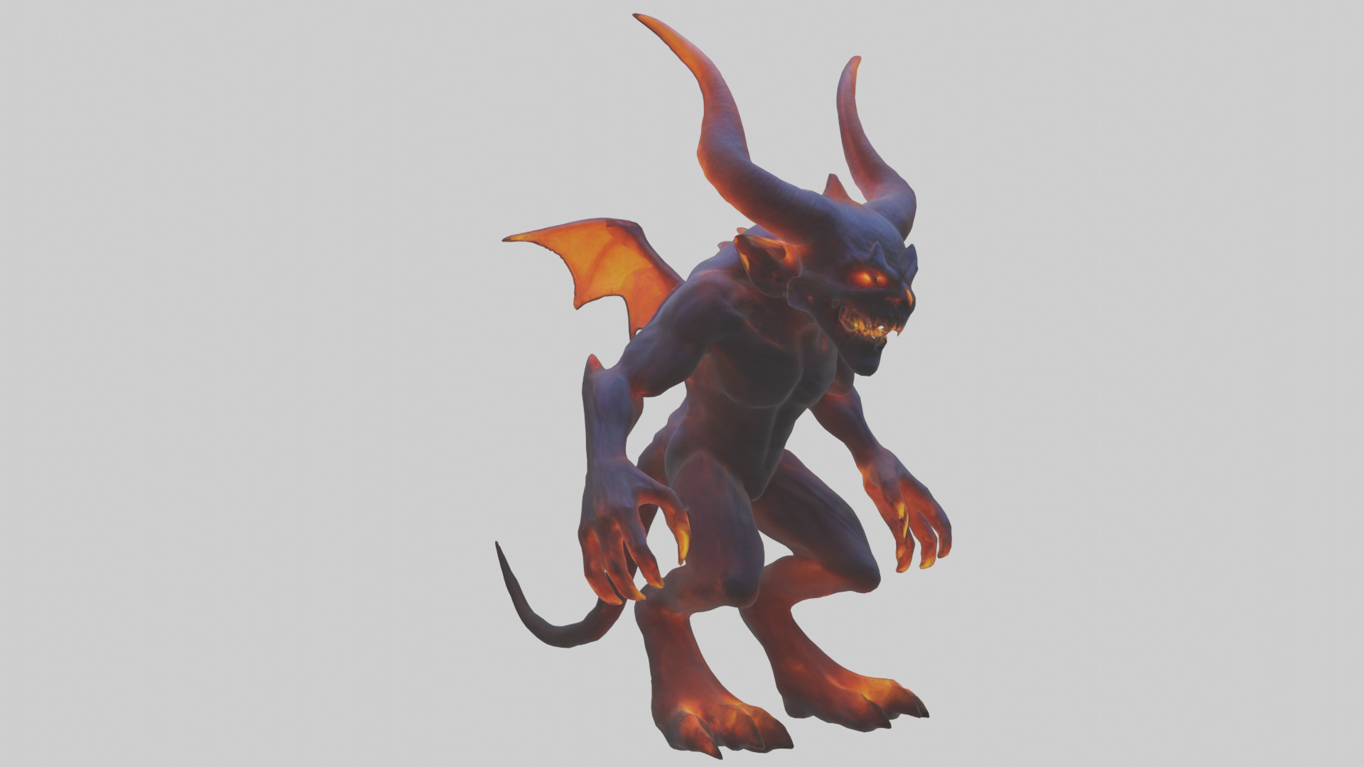 Glowing demon model Low-poly 3D model_11