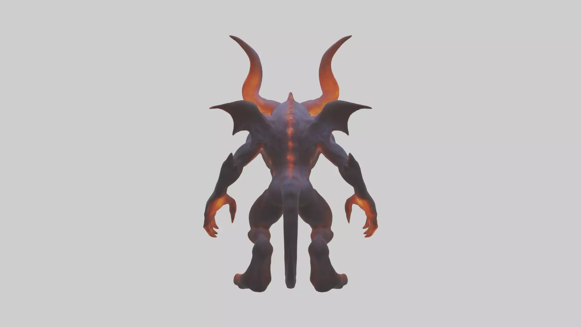 Glowing demon model Low-poly 3D model_0