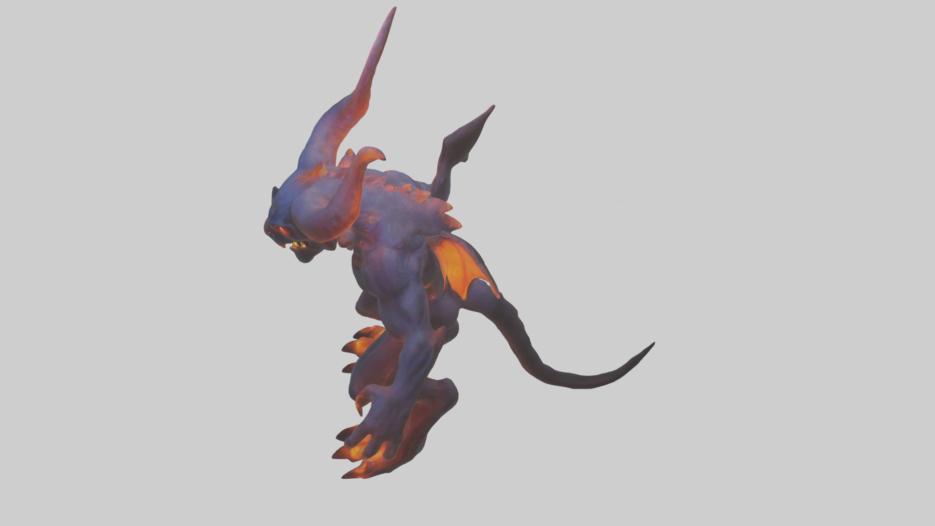 Glowing demon model Low-poly 3D model_17