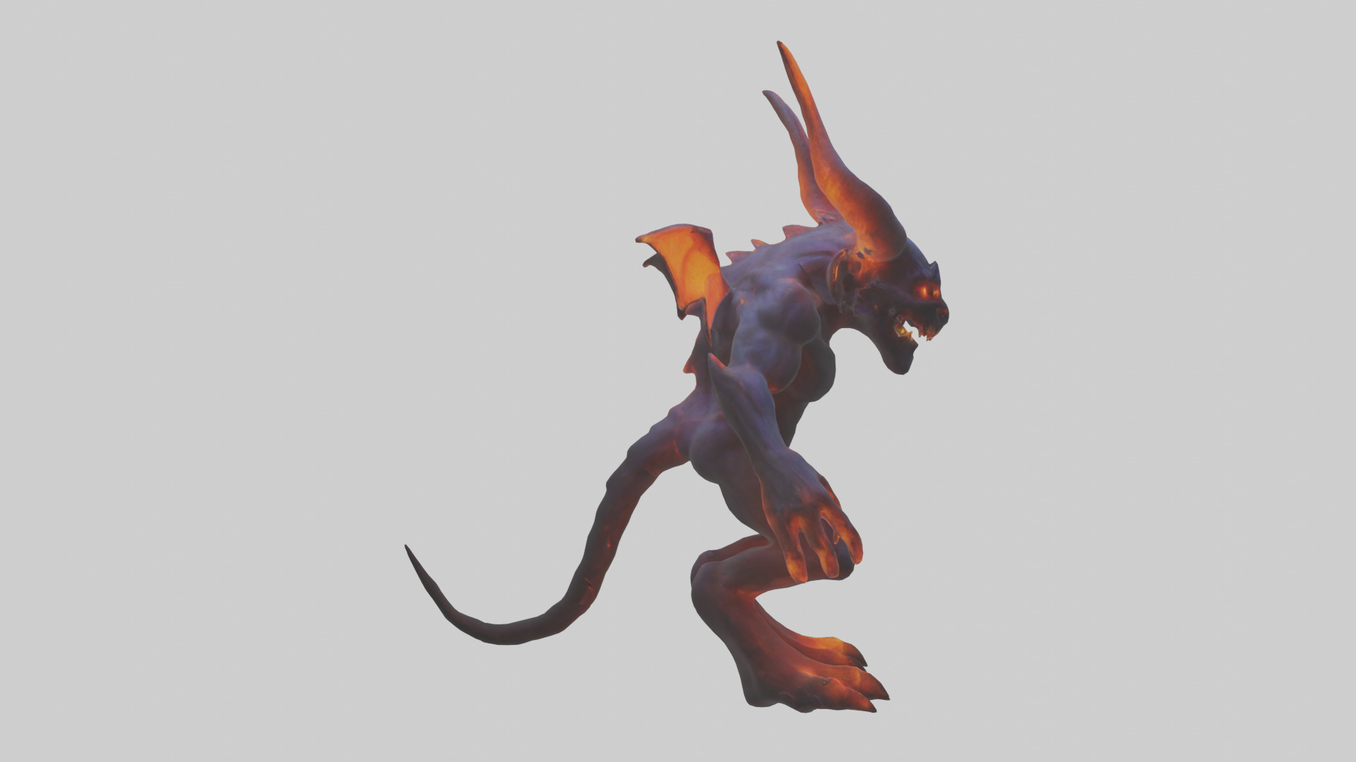 Glowing demon model Low-poly 3D model_13