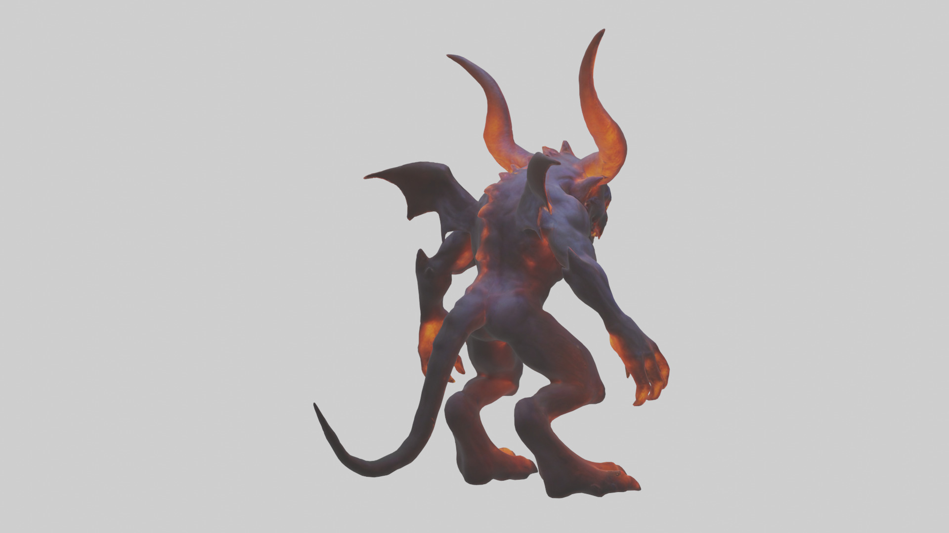 Glowing demon model Low-poly 3D model_2