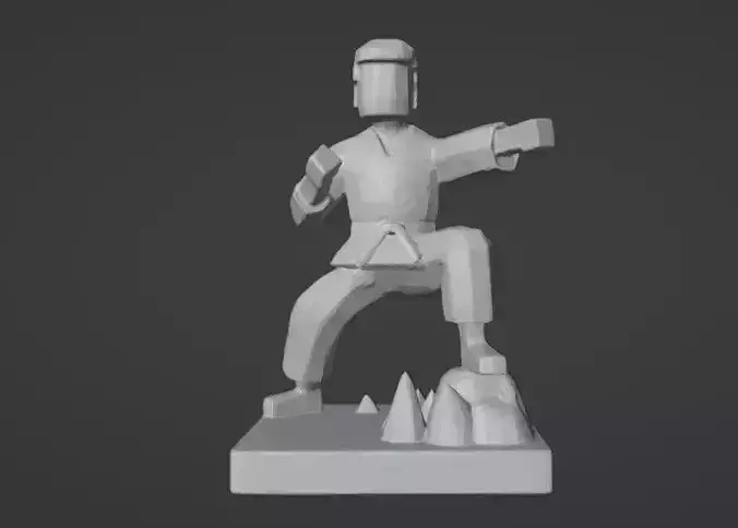 lowpoly Karate statue 3D print model