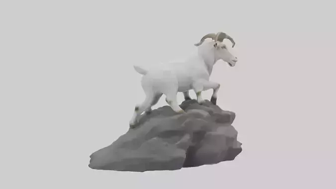 Goat climbing rocks model