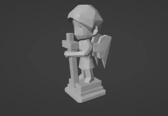 lowpoly angel holding cross