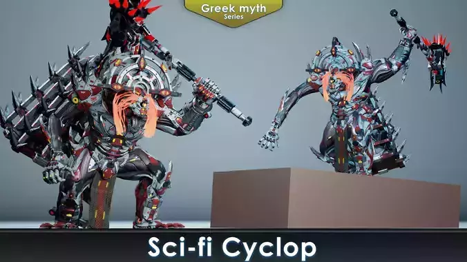 Sci-Fi Cyclop Low-poly 3D model