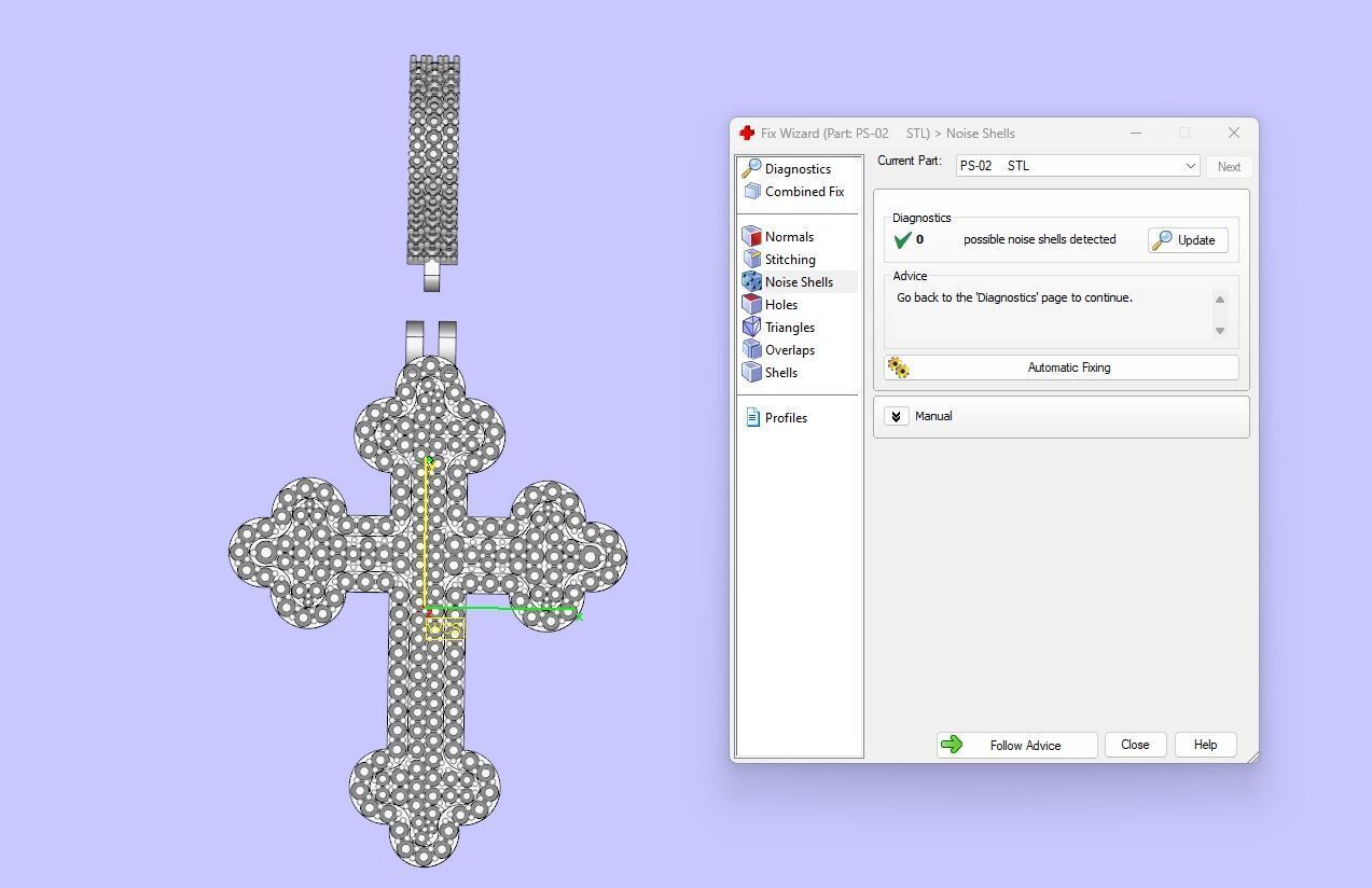 Diamond-Encrusted Gothic Cross Pendant 3D print model_19
