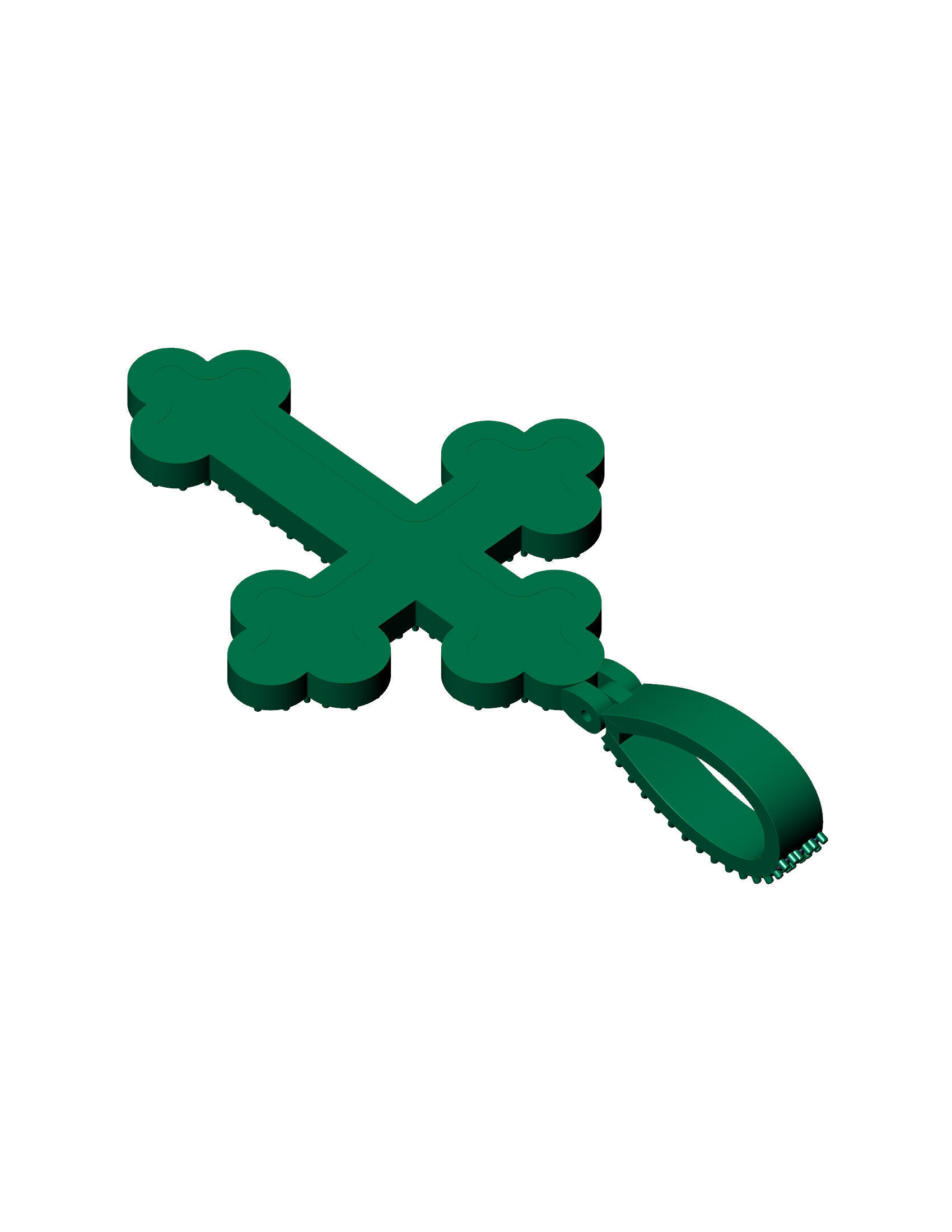 Diamond-Encrusted Gothic Cross Pendant 3D print model_10