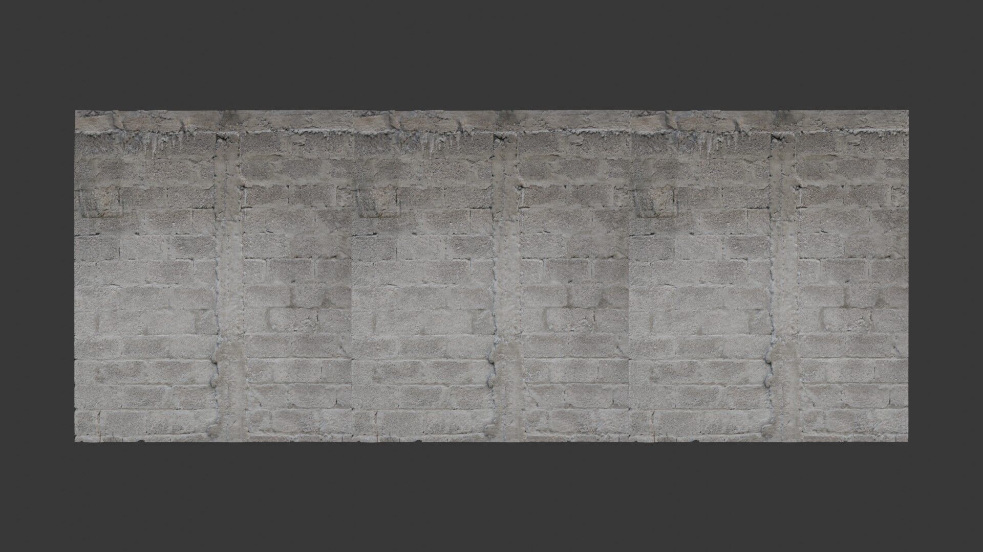Weathered Concrete Brick Wall 3D Scanned PBR Texture Low-poly 3D model_1
