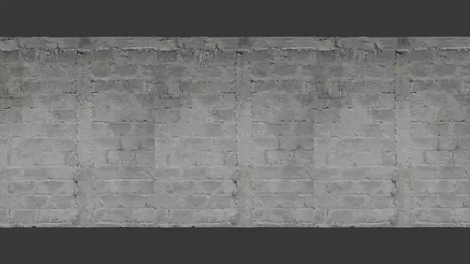 Weathered Concrete Brick Wall  3D Scanned PBR Texture