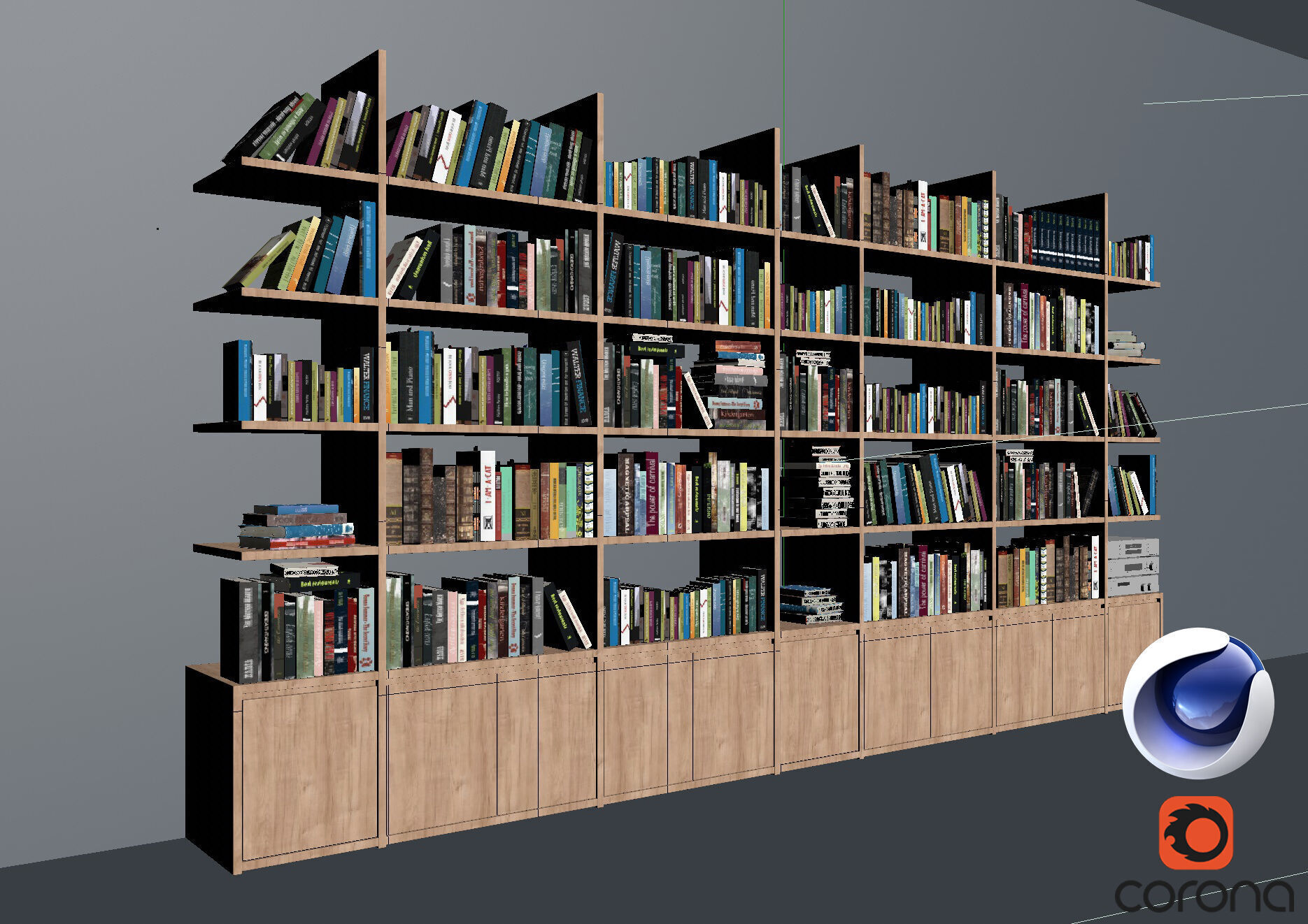 Bookshelf - Corona - C4D 3D model_5