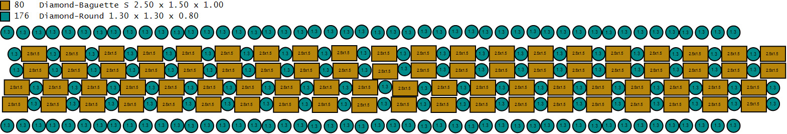 Custom Diamond Ring - Eternity Round w Baguette Diamond Ring 3D print model_15