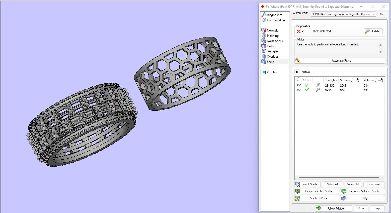 Custom Diamond Ring - Eternity Round w Baguette Diamond Ring 3D print model_17