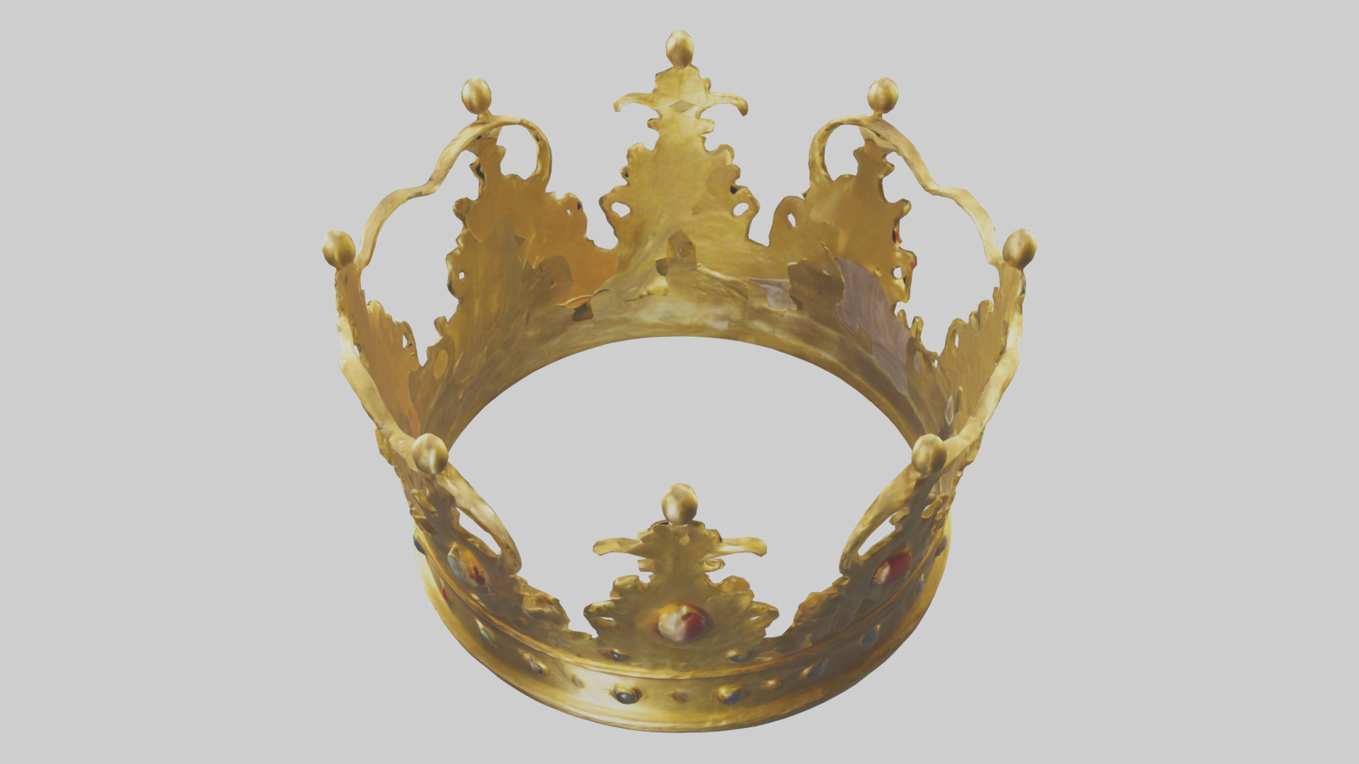 Golden Crown model Low-poly 3D model_17