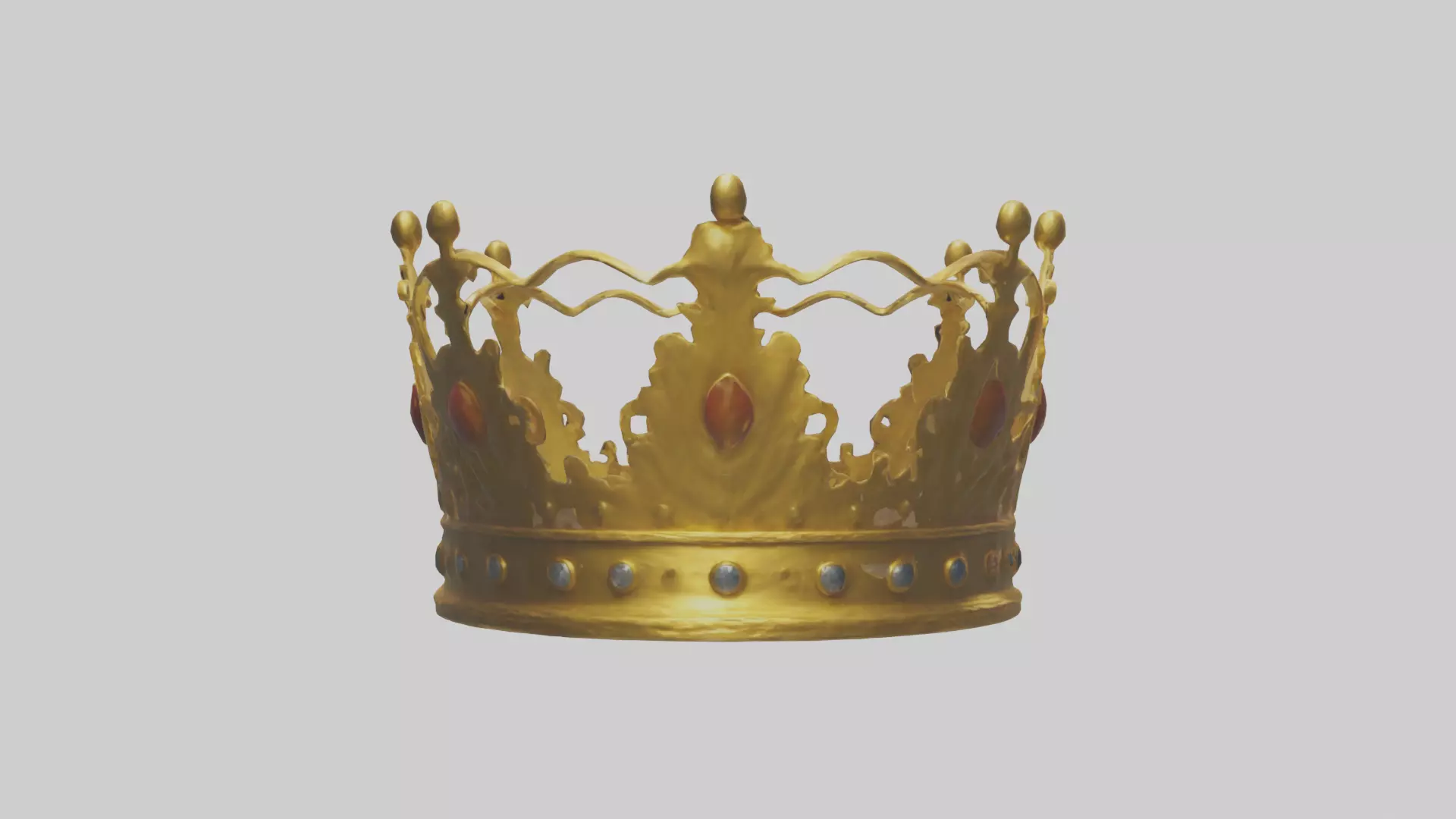 Golden Crown model Low-poly 3D model_0