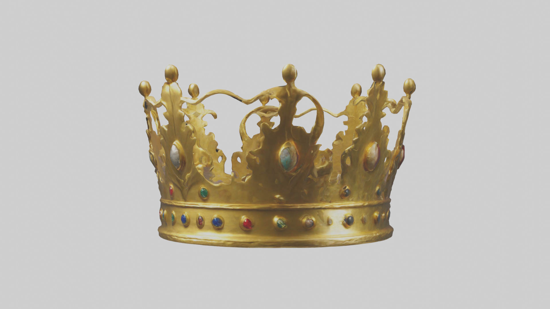 Golden Crown model Low-poly 3D model_8