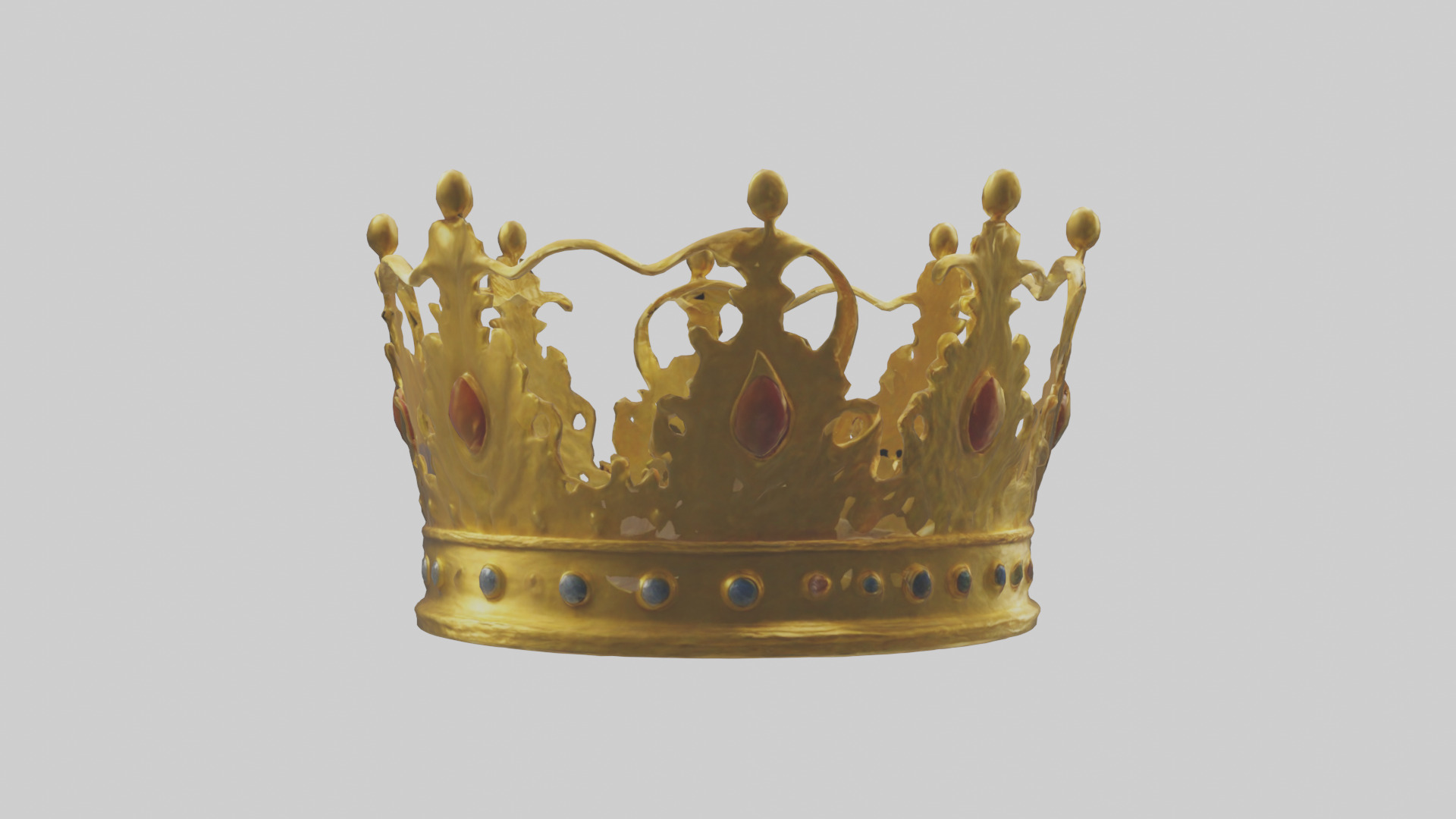 Golden Crown model Low-poly 3D model_2