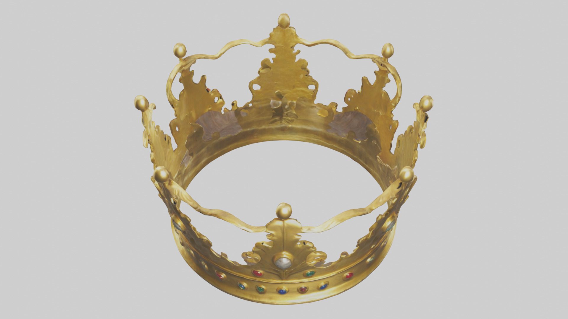 Golden Crown model Low-poly 3D model_16
