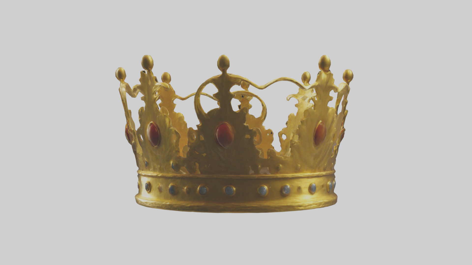 Golden Crown model Low-poly 3D model_1