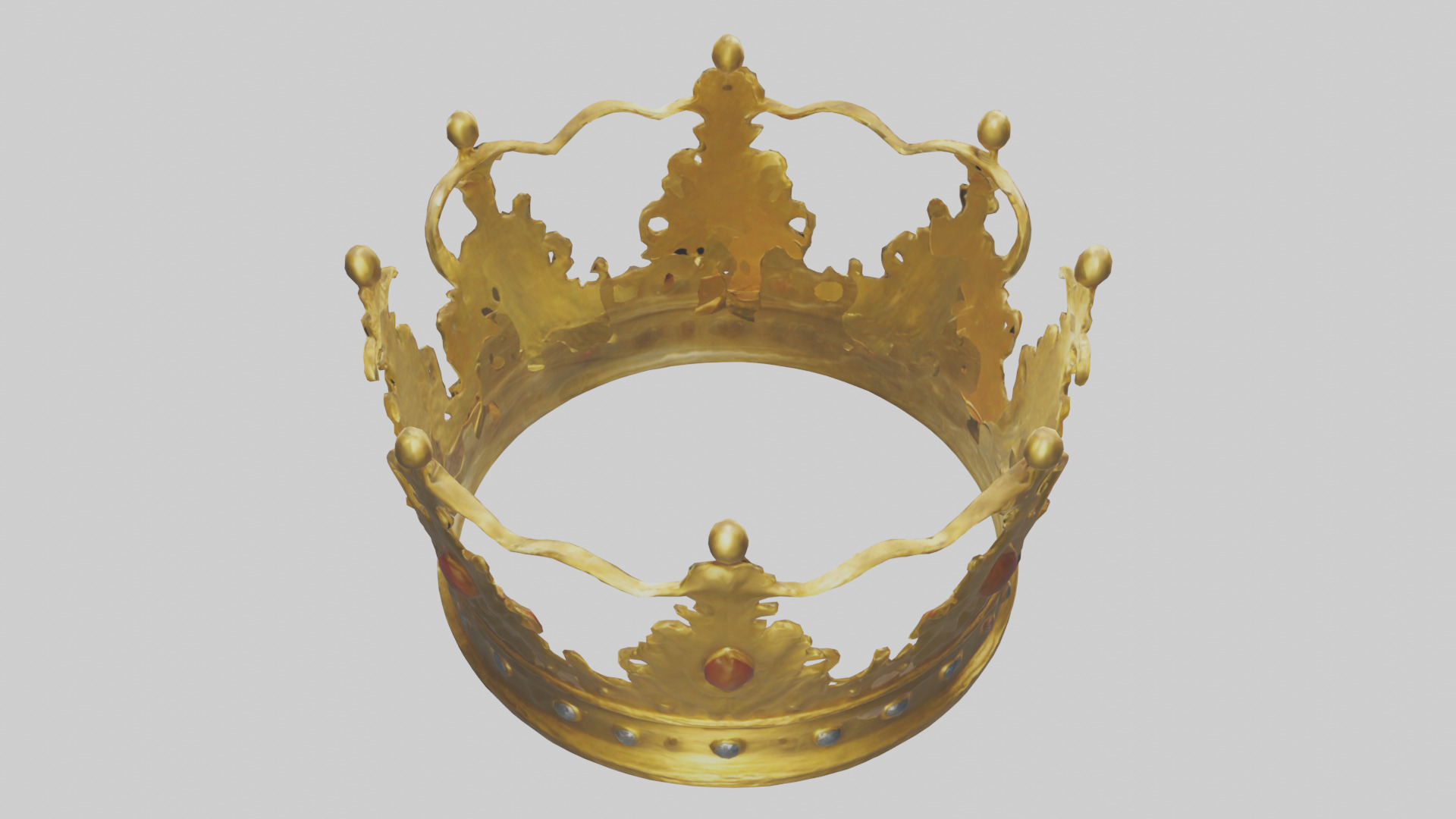 Golden Crown model Low-poly 3D model_15
