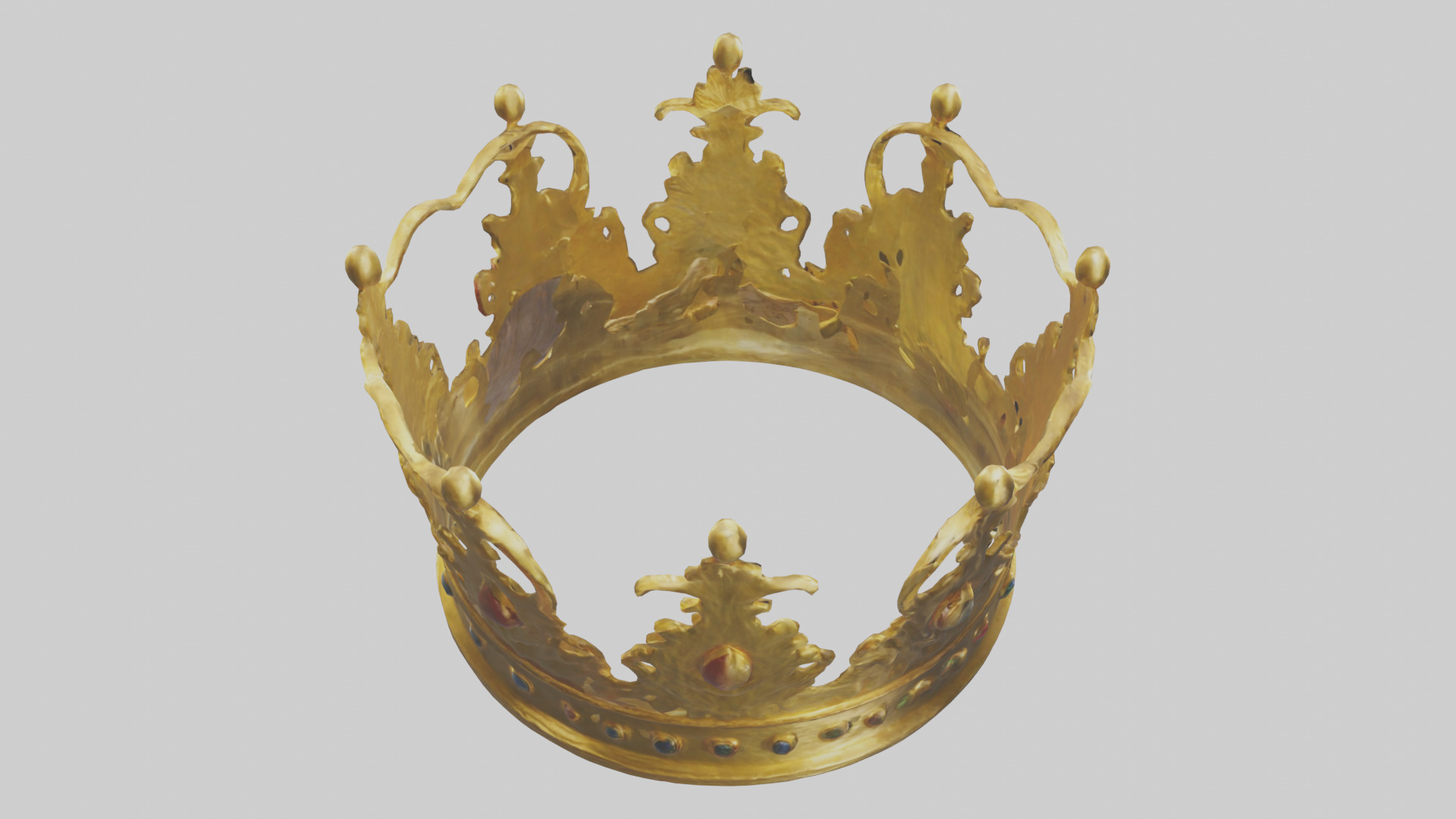 Golden Crown model Low-poly 3D model_18