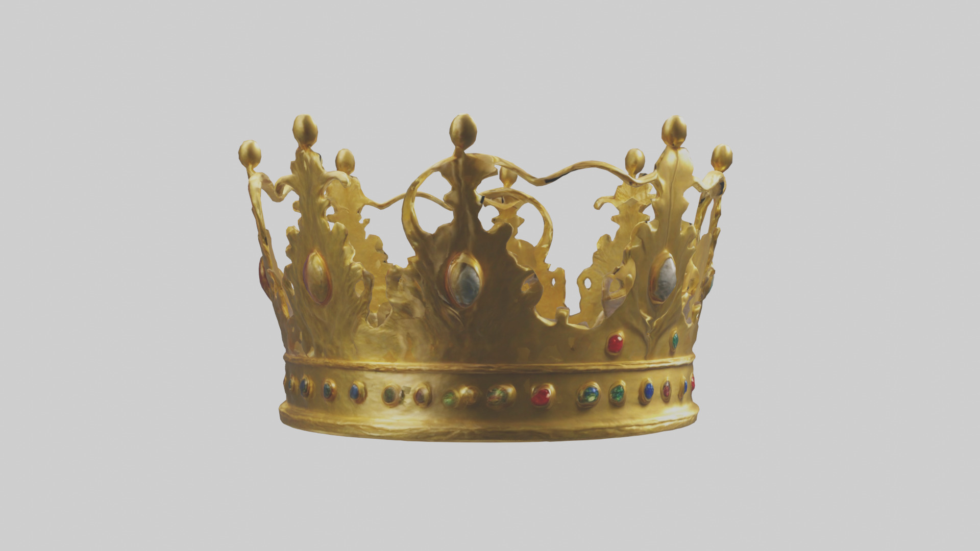 Golden Crown model Low-poly 3D model_7