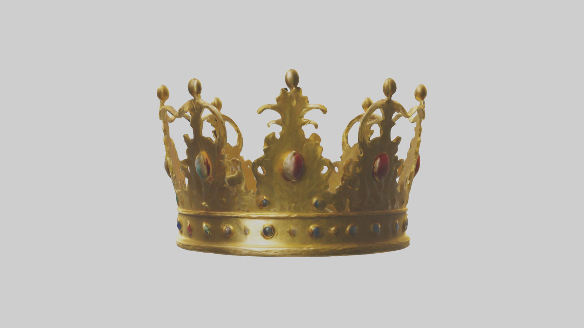 Golden Crown model Low-poly 3D model_12