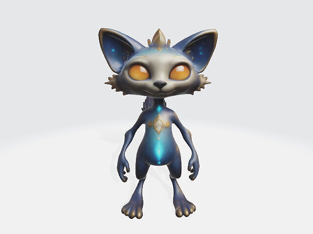 humanoid fantasy cat 3D model