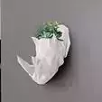 RHino wall mount low poly planter 