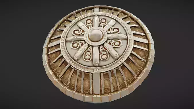 ornate circular shield