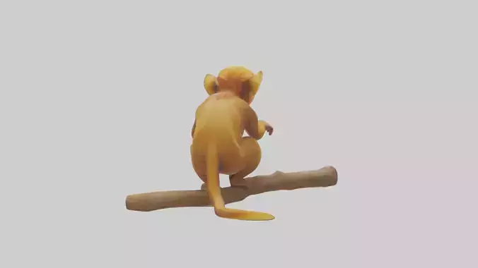 Golden Lion Tamarin playing model Low-poly 3D model