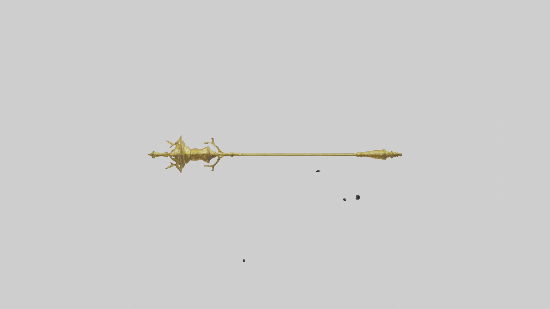 Golden Mace model Low-poly 3D model_12