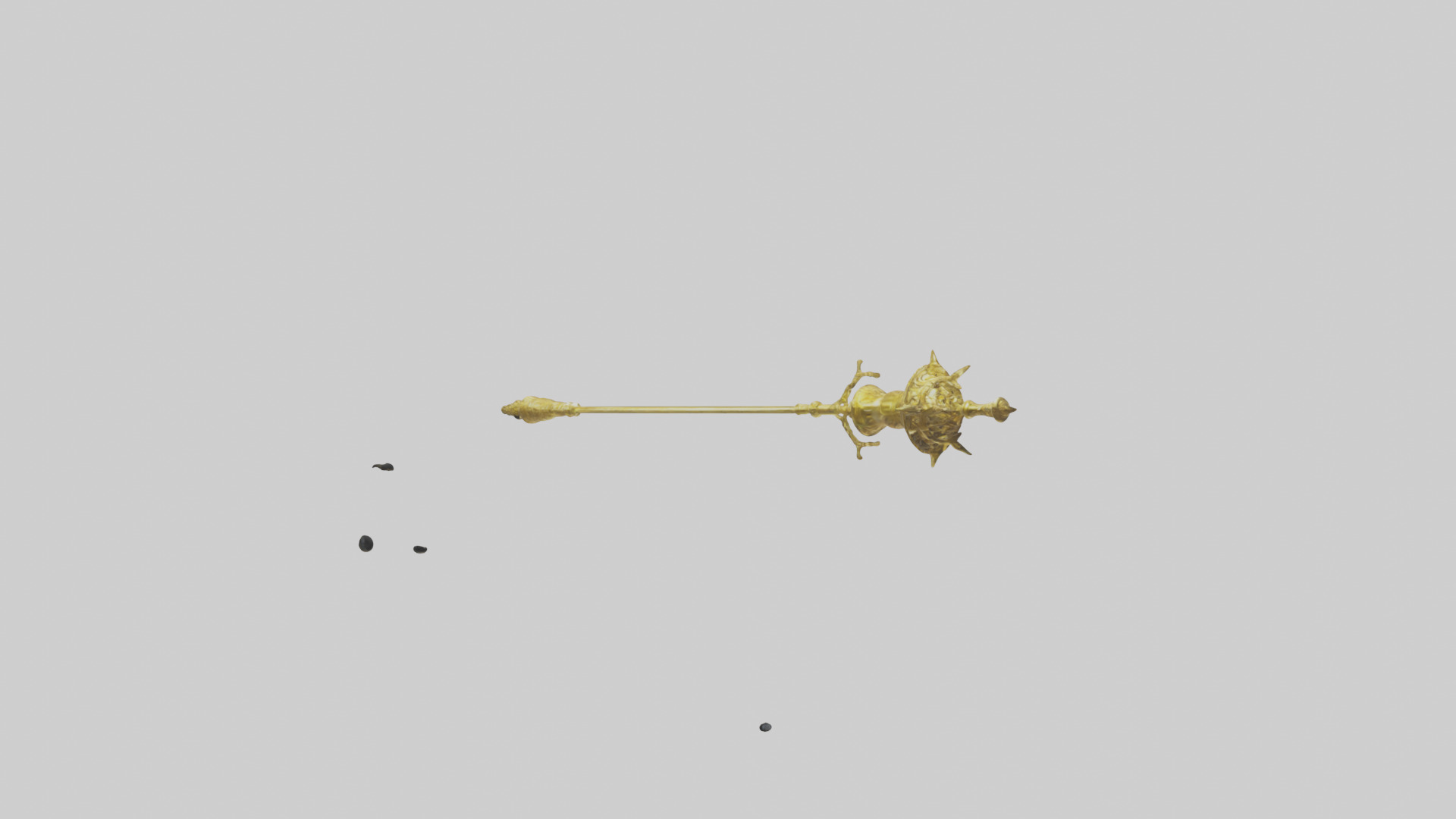 Golden Mace model Low-poly 3D model_11