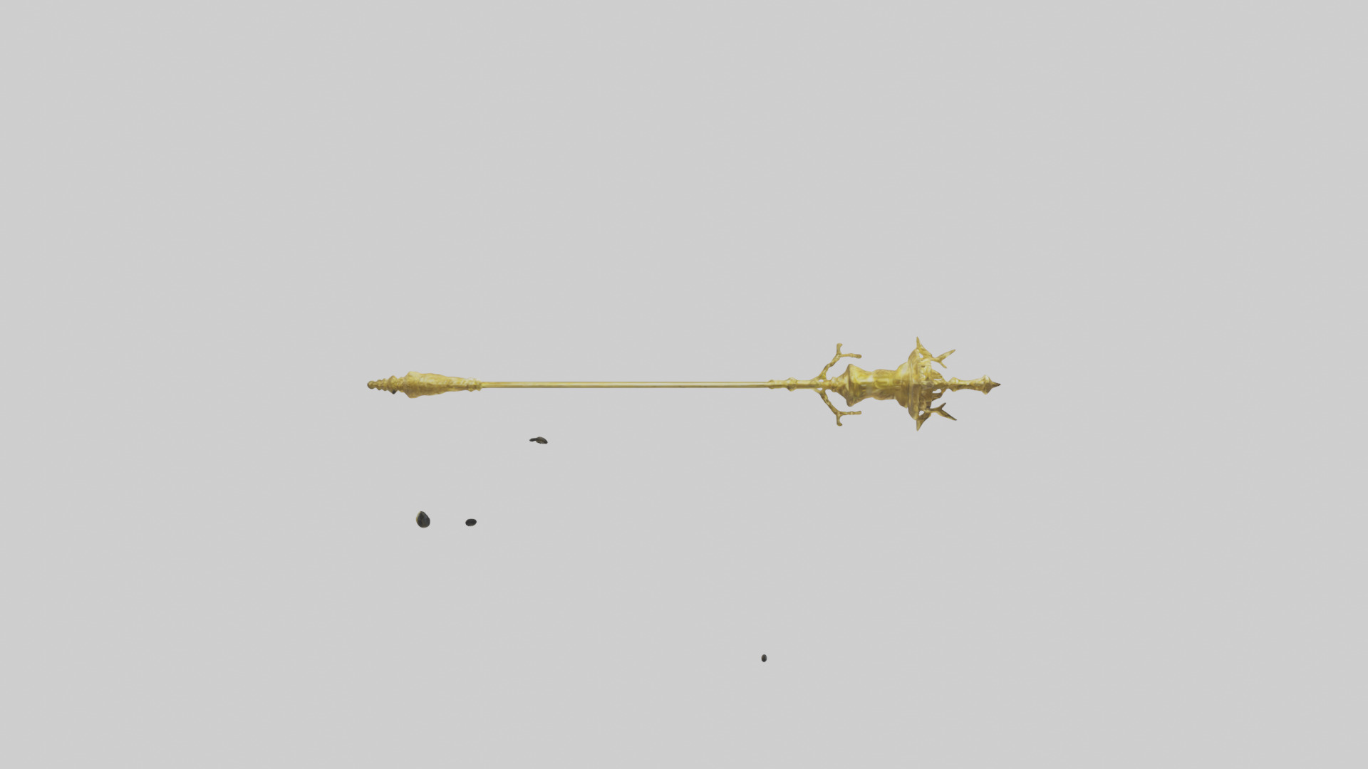 Golden Mace model Low-poly 3D model_13