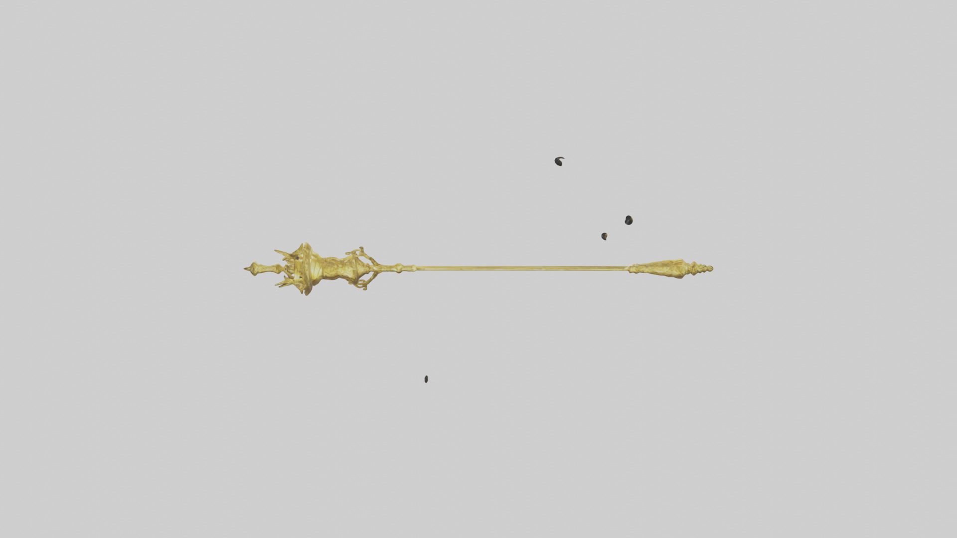 Golden Mace model Low-poly 3D model_17