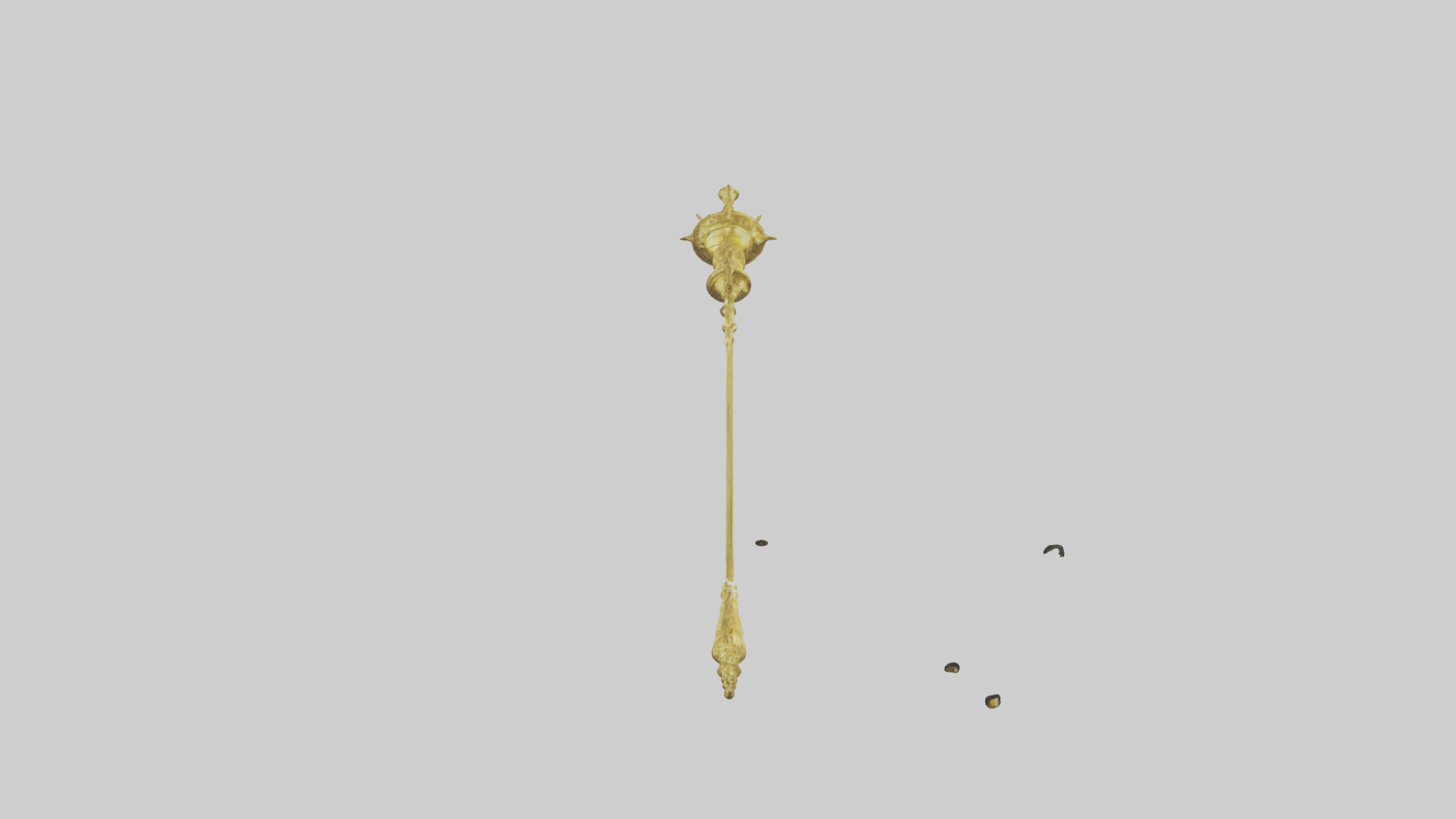 Golden Mace model Low-poly 3D model_15